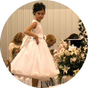 rose petal flower girl dress